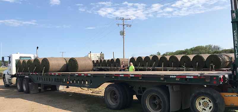 Big sod rolls on truck
